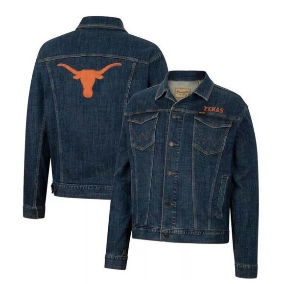 Texas Longhorn Wrangler Mens' Retro Denim Jean Jacket Size Large NEW - Picture 1 of 10